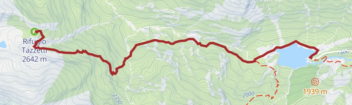 Route map: Alta Via delle Valli di Lanzo: Tappa 6 Rifugio Tazzetti